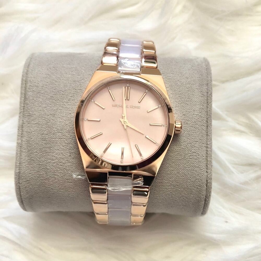 NWT MICHAEL Michael Kors Channing rose gold watch